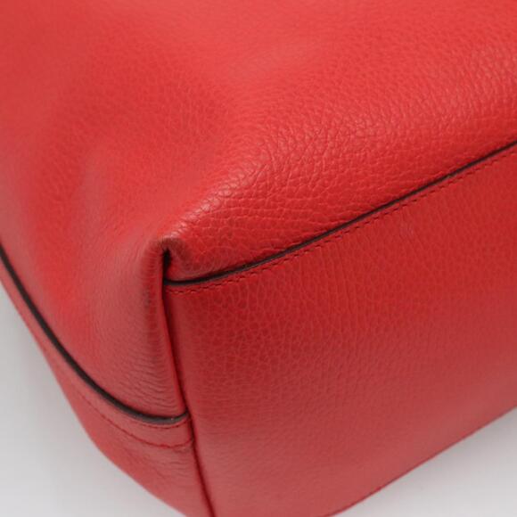 GUCCI Tote Bag Leather Outlet Red Gold - Picture 13 of 16